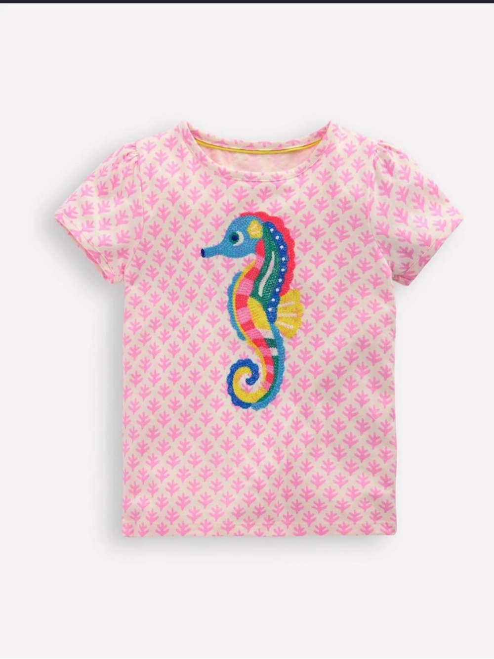 Mini Boden Superstitch Puff T-Shirt, Size 6-7, NWT